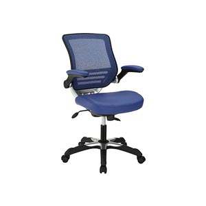 Modway Attainment Office Chair with Blue Mesh Back and Leatherette Seat Review